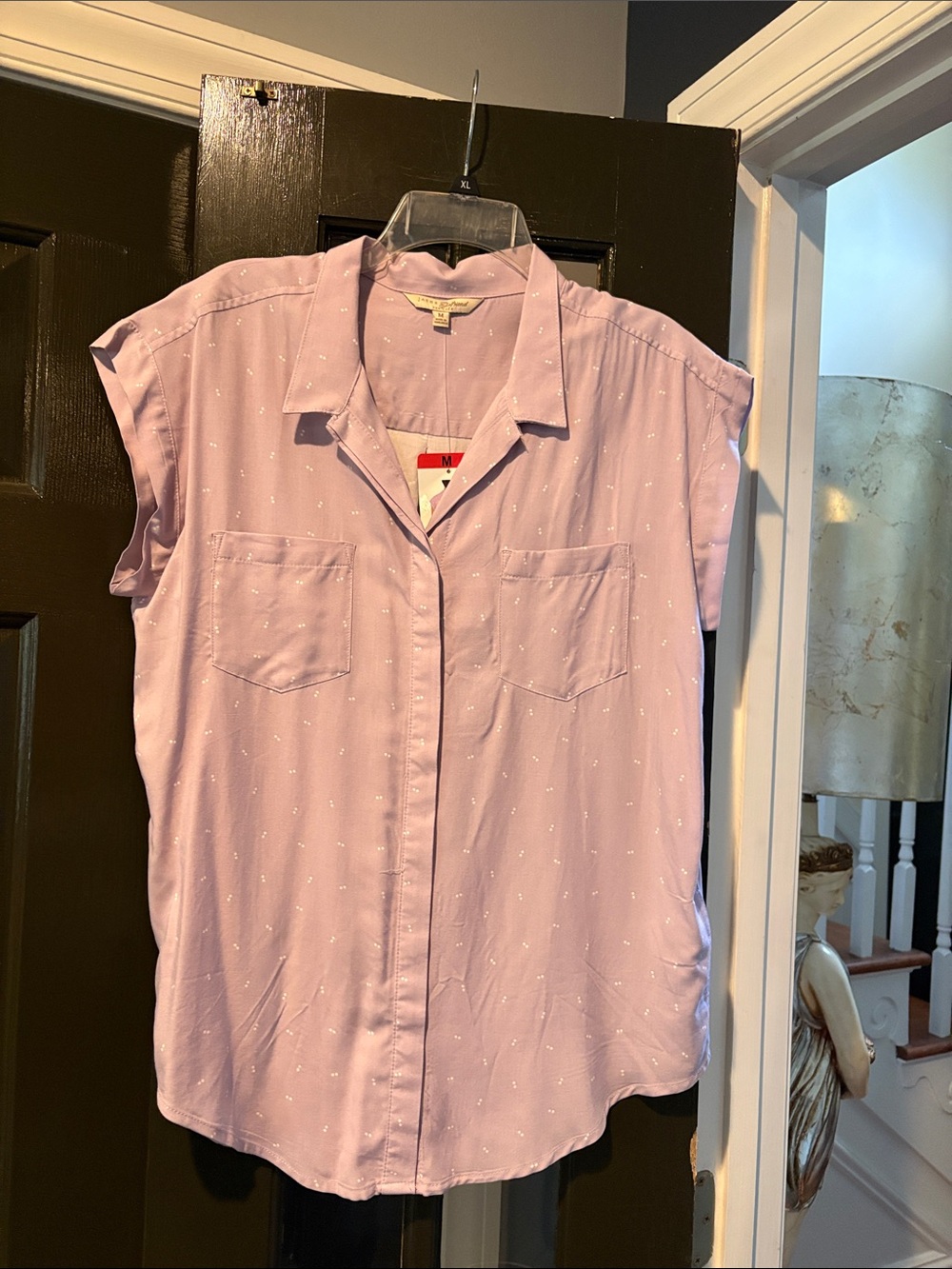 JACHS Girlfriend Lavender Short-Sleeve Button-Front Shirt